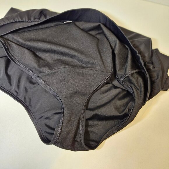 Lands' End Womens Size 14 Swim Bottom Swim Skirt Skirted Black Spandex Blend Str - Picture 5 of 10